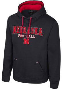 Mens Nebraska Cornhuskers Black Colosseum Charlie GCC Football Hooded Sweatshirt