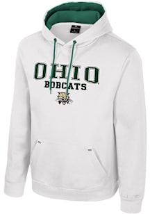 Colosseum Ohio Bobcats Mens White Charlie Long Sleeve Hoodie