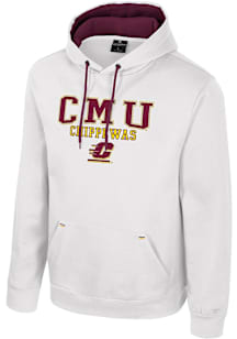 Colosseum Central Michigan Chippewas Mens White Charlie Long Sleeve Hoodie
