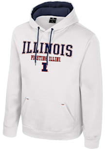Colosseum Illinois Fighting Illini Mens White Charlie Long Sleeve Hoodie