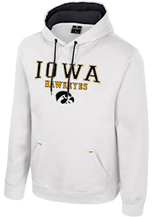 Colosseum Iowa Hawkeyes Mens White Charlie Long Sleeve Hoodie