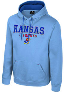 Colosseum Kansas Jayhawks Mens Light Blue Charlie Long Sleeve Hoodie