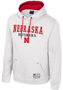 Colosseum Nebraska Cornhuskers Mens White Charlie Long Sleeve Hoodie