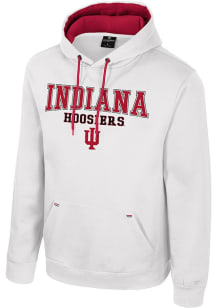 Mens Indiana Hoosiers White Colosseum Charlie Hooded Sweatshirt