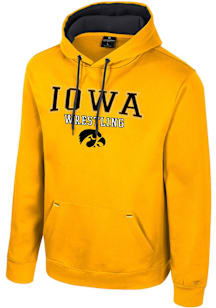 Mens Iowa Hawkeyes Gold Colosseum Charlie GCC Wrestling Hooded Sweatshirt