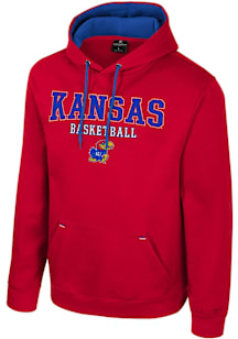 Colosseum Kansas Jayhawks Mens Red Charlie Long Sleeve Hoodie