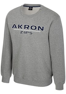 Colosseum Akron Zips Mens Grey Charlie Long Sleeve Crew Sweatshirt