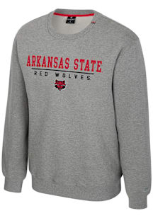 Colosseum Arkansas State Red Wolves Mens Grey Charlie Long Sleeve Crew Sweatshirt