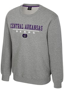 Colosseum Central Arkansas Bears Mens Grey Charlie Long Sleeve Crew Sweatshirt