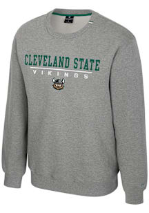 Colosseum Cleveland State Vikings Mens Grey Charlie Long Sleeve Crew Sweatshirt