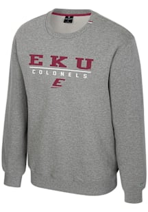 Colosseum Eastern Kentucky Colonels Mens Grey Charlie Long Sleeve Crew Sweatshirt