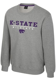 Mens K-State Wildcats Grey Colosseum Charlie Crew Sweatshirt