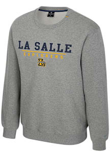 Colosseum La Salle Explorers Mens Grey Charlie Long Sleeve Crew Sweatshirt