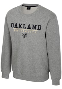 Colosseum Oakland University Golden Grizzlies Mens Grey Charlie Long Sleeve Crew Sweatshirt