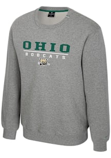 Colosseum Ohio Bobcats Mens Grey Charlie Long Sleeve Crew Sweatshirt