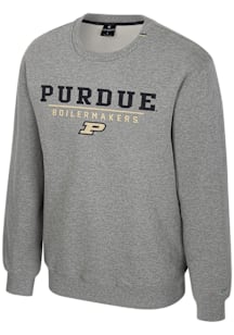 Colosseum Purdue Boilermakers Mens Grey Charlie Long Sleeve Crew Sweatshirt