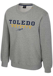 Colosseum Toledo Rockets Mens Grey Charlie Long Sleeve Crew Sweatshirt