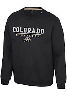 Colosseum Colorado Buffaloes Mens Black Charlie Long Sleeve Crew Sweatshirt