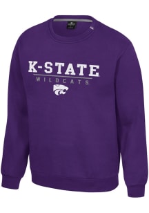 Mens K-State Wildcats Purple Colosseum Charlie Crew Sweatshirt