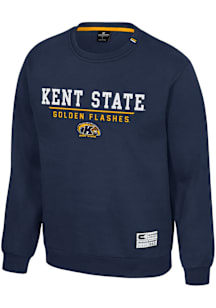 Colosseum Kent State Golden Flashes Mens Navy Blue Charlie Long Sleeve Crew Sweatshirt