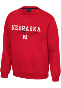 Mens Nebraska Cornhuskers Red Colosseum Charlie Crew Sweatshirt