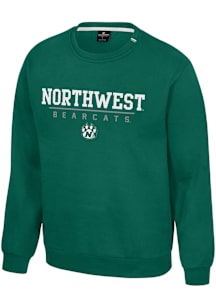 Colosseum Northwest Missouri State Bearcats Mens Green Charlie Long Sleeve Crew Sweatshirt