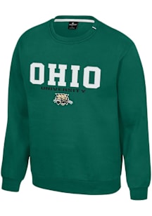 Colosseum Ohio Bobcats Mens Green Charlie Long Sleeve Crew Sweatshirt