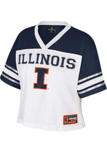 Illinois Fighting Illini Womens Colosseum Treasure Fashion Football Jersey - White