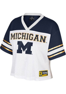 Michigan Wolverines Womens Colosseum Treasure Fashion Football Jersey - White