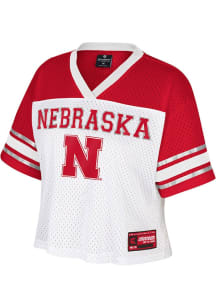 Nebraska Cornhuskers Womens Colosseum Treasure Fashion Football Jersey - White