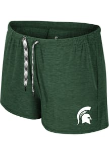 Womens Michigan State Spartans Green Colosseum Dash Shorts