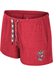 Womens Wisconsin Badgers Red Colosseum Dash Shorts