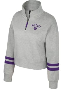 Womens K-State Wildcats Grey Colosseum Sage Qtr Zip