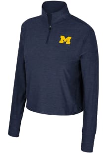 Womens Michigan Wolverines Blue Colosseum Dash Qtr Zip Pullover