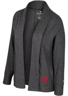 Womens Indiana Hoosiers Charcoal Colosseum Dash Long Sleeve Cardigan