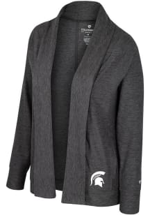 Womens Michigan State Spartans Charcoal Colosseum Dash Long Sleeve Cardigan