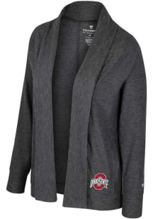 Colosseum Ohio State Buckeyes Womens Charcoal Dash Long Sleeve Cardigan