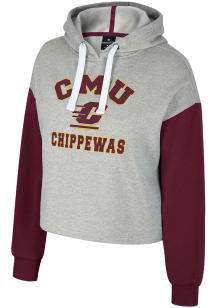 Colosseum Central Michigan Chippewas Womens Grey Sage Hooded Sweatshirt