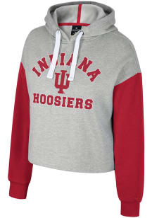 Womens Indiana Hoosiers Grey Colosseum Sage Hooded Sweatshirt