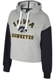 Womens Iowa Hawkeyes Grey Colosseum Sage Hooded Sweatshirt