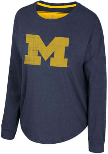 Colosseum Michigan Wolverines Womens Navy Blue Lovemore Dolman LS Tee