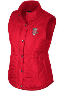 Womens Wisconsin Badgers Red Colosseum Loretta Vest