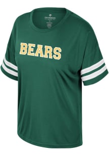 Colosseum Baylor Bears Womens Green Treasure Sequins Short Sleeve T-Shirt