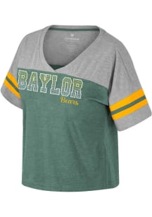 Colosseum Baylor Bears Womens Green Treasure Rhinestones Short Sleeve T-Shirt