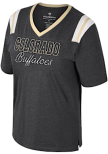Colosseum Colorado Buffaloes Womens Black Lovemore Stitched Short Sleeve T-Shirt