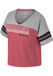 Nebraska Cornhuskers Red Colosseum Treasure Rhinestones Short Sleeve T-Shirt