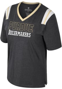 Purdue Boilermakers Black Colosseum Lovemore Stitched Short Sleeve T-Shirt