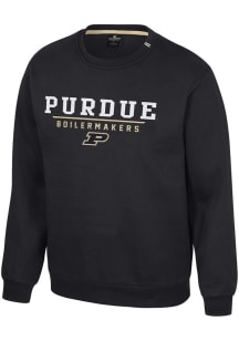 Mens Purdue Boilermakers Black Colosseum Charlie Crew Sweatshirt