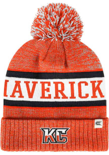 Colosseum Kansas City Mavericks Orange Adventure Pom Beanie Mens Knit Hat