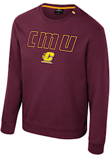 Colosseum Central Michigan Chippewas Mens Maroon Zion Long Sleeve Crew Sweatshirt